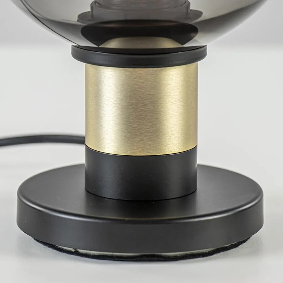 Discount Straluma Tafellamp Lazise 15cm zwart/smoke/goud