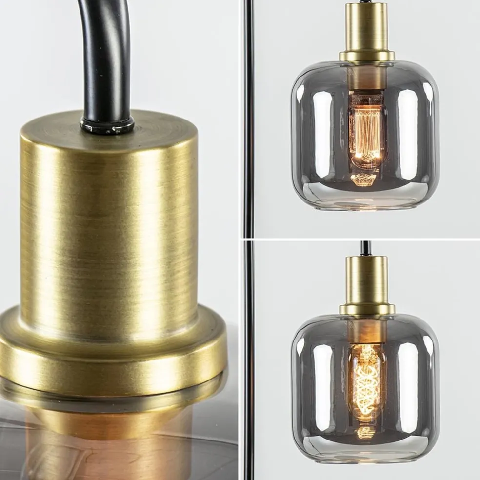 Best Sale Straluma Tafellamp Lekar zwart/brons met smoke glazen kap