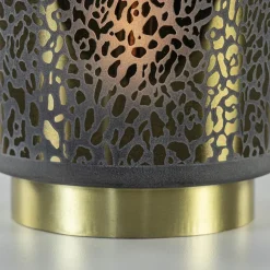 Discount Straluma Tafellamp Leopard op batterij donker grijs met goud