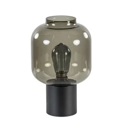 Outlet Straluma Tafellamp Lett zwart + smoke glas 20cm