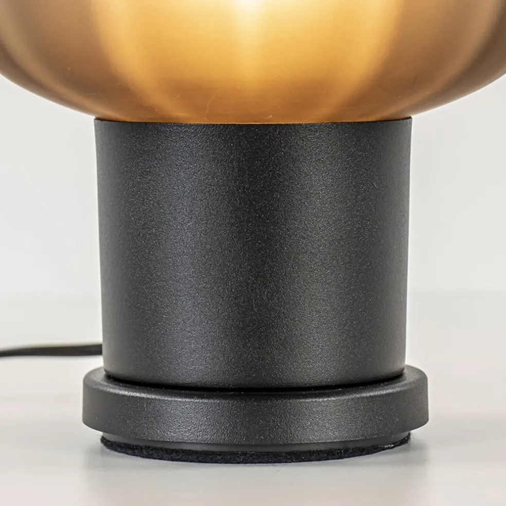 Outlet Straluma Tafellamp Lett zwart met mat smoke glas