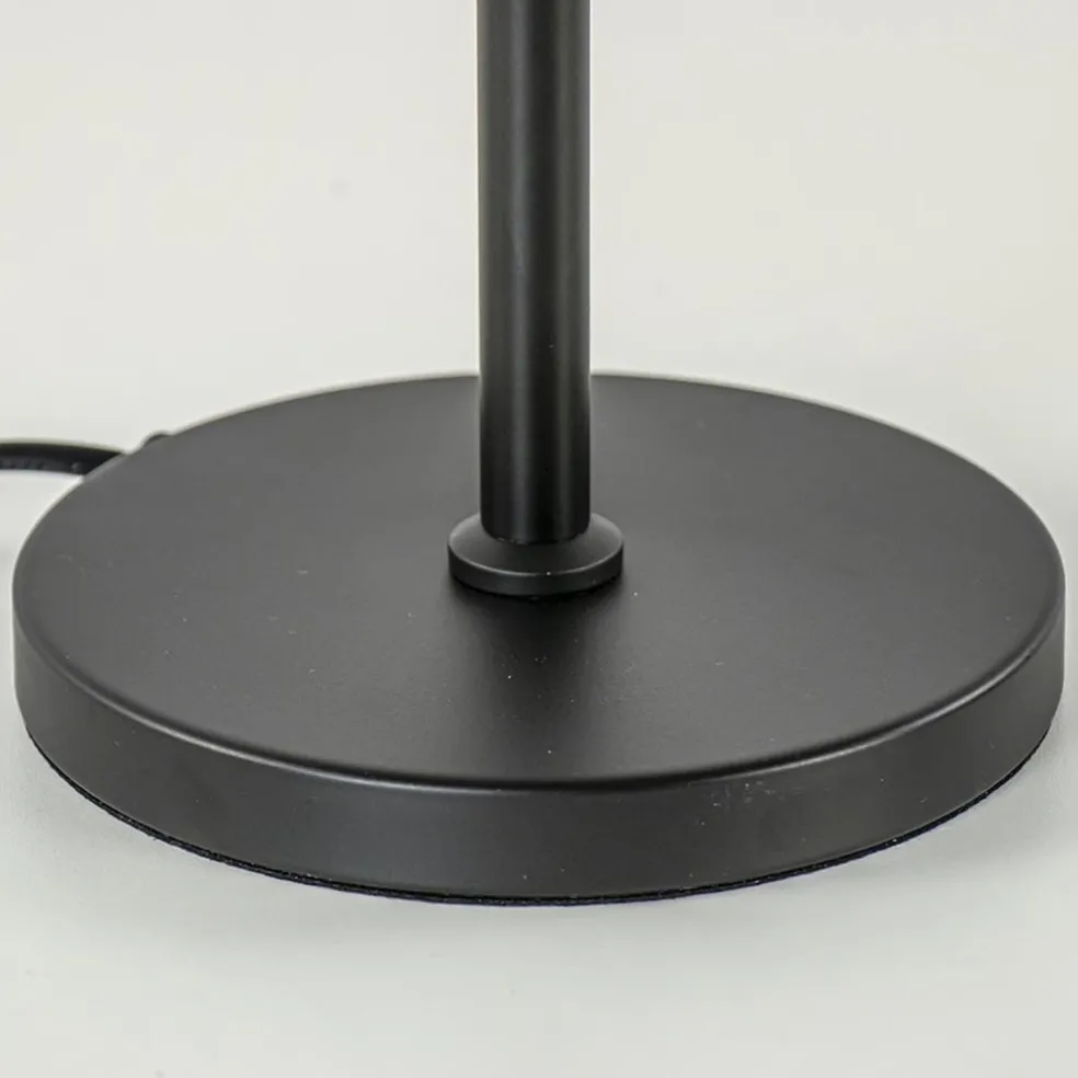 Discount Straluma Tafellamp mat zwart met 20 cm smoke glazen bol