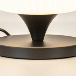 New Straluma Tafellamp mat zwart met wit glas