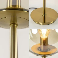 Best Sale Straluma Tafellamp Medina goud met amber glas L&L