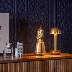 Outlet Straluma Tafellamp met oplaadbare batterij goud/smoke dimbaar