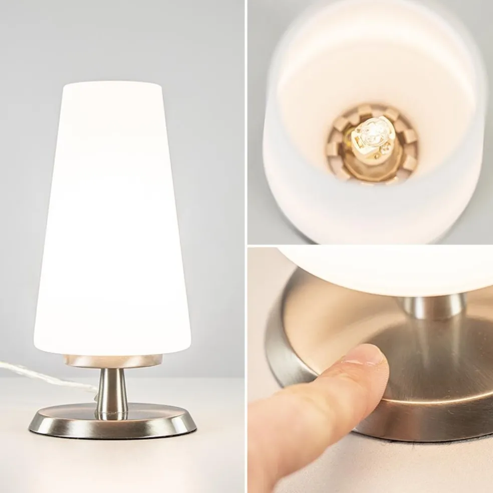 Best Straluma Tafellamp nikkel/glas met touchdimmer