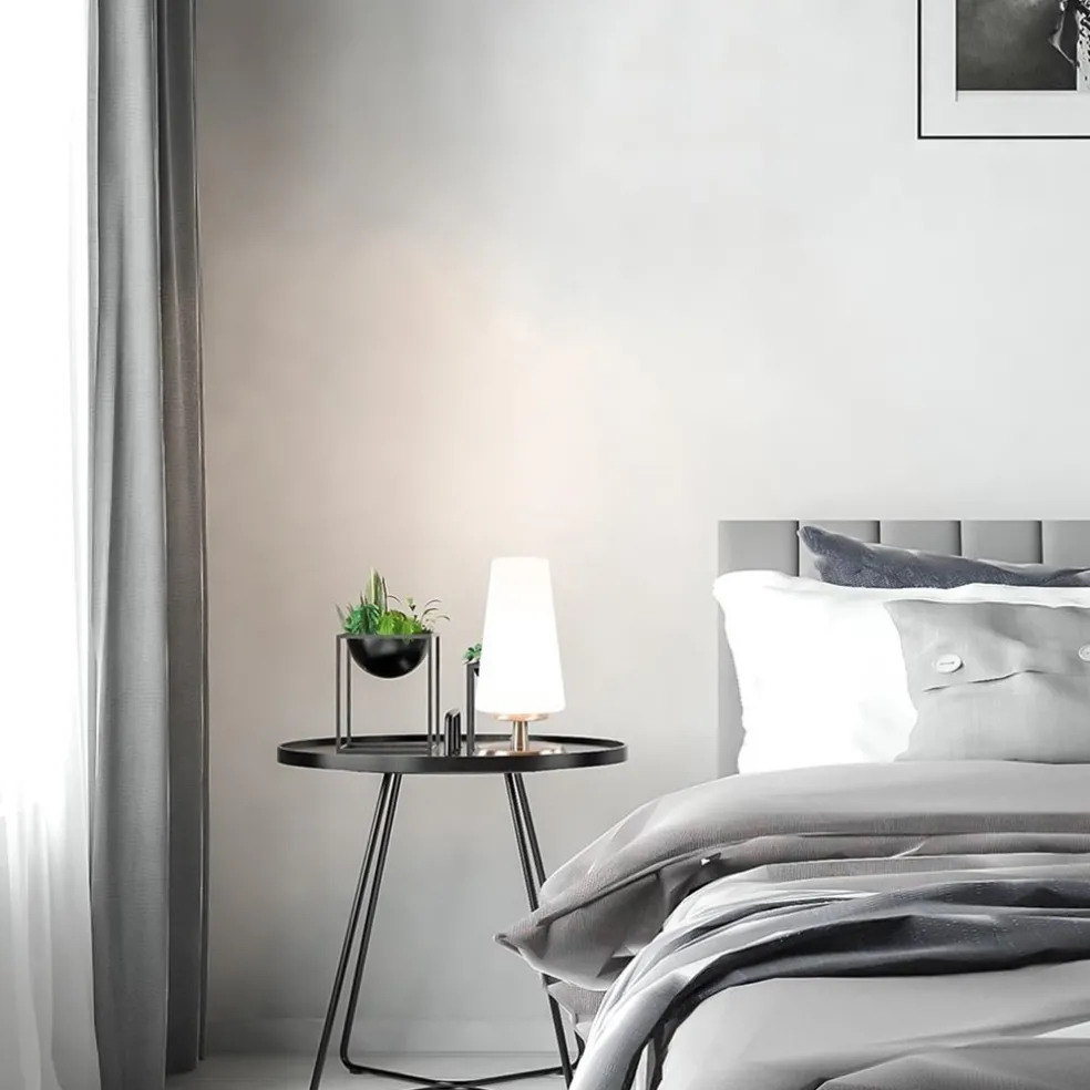 Best Straluma Tafellamp nikkel/glas met touchdimmer