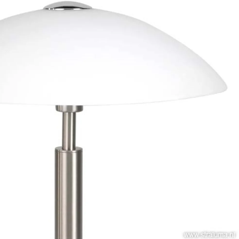 Sale Straluma Tafellamp nikkel/glas wit + touchdimmer