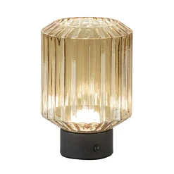 Fashion Straluma Tafellamp op batterij amber/zwart dimbaar