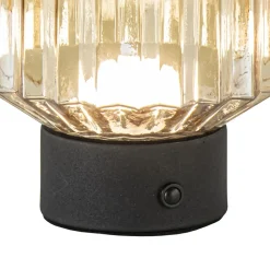 Fashion Straluma Tafellamp op batterij amber/zwart dimbaar