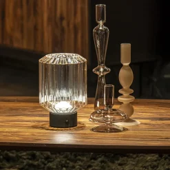 Fashion Straluma Tafellamp op batterij amber/zwart dimbaar