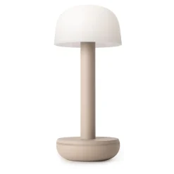 Clearance Straluma Tafellamp op batterij beige met frosted kap