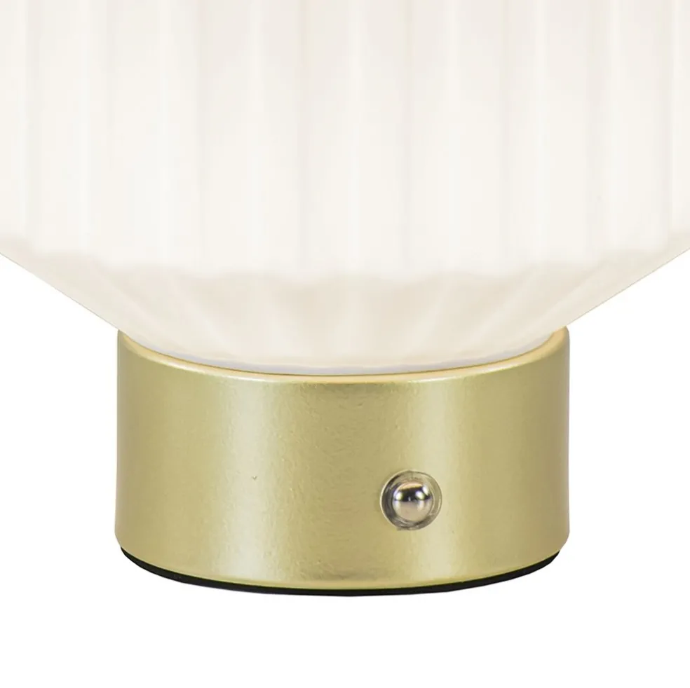 Store Straluma Tafellamp op batterij wit/goud 3-standen dimbaar