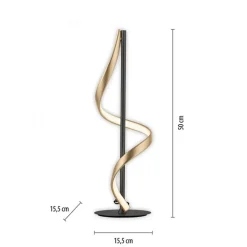 Clearance Straluma Tafellamp Q-Swing zwart/matgoud remote cct