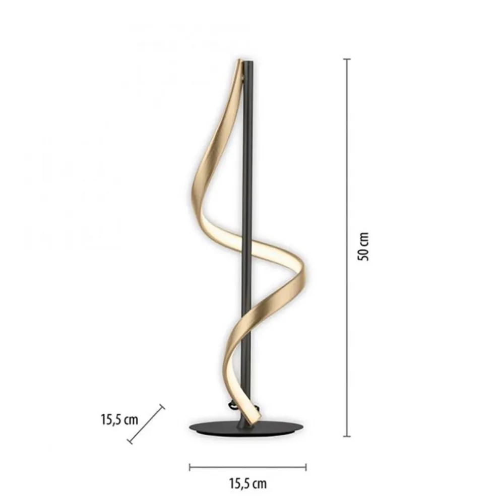 Clearance Straluma Tafellamp Q-Swing zwart/matgoud remote cct