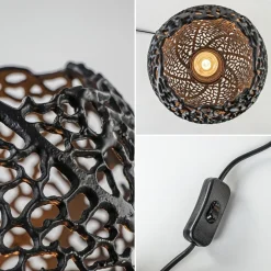 Clearance Straluma Tafellamp Sinula zwart gevlochten staal