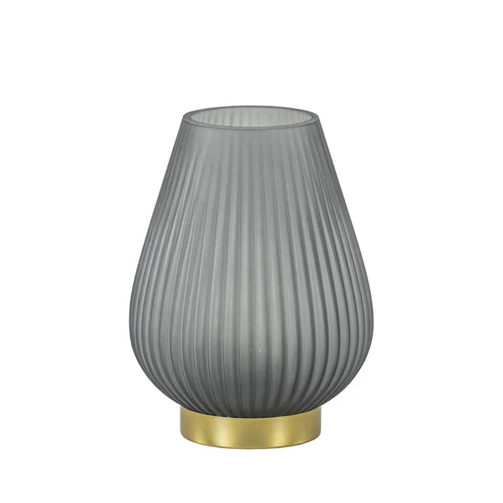 Shop Straluma Tafellamp Tajera op batterij mat grijs/goud