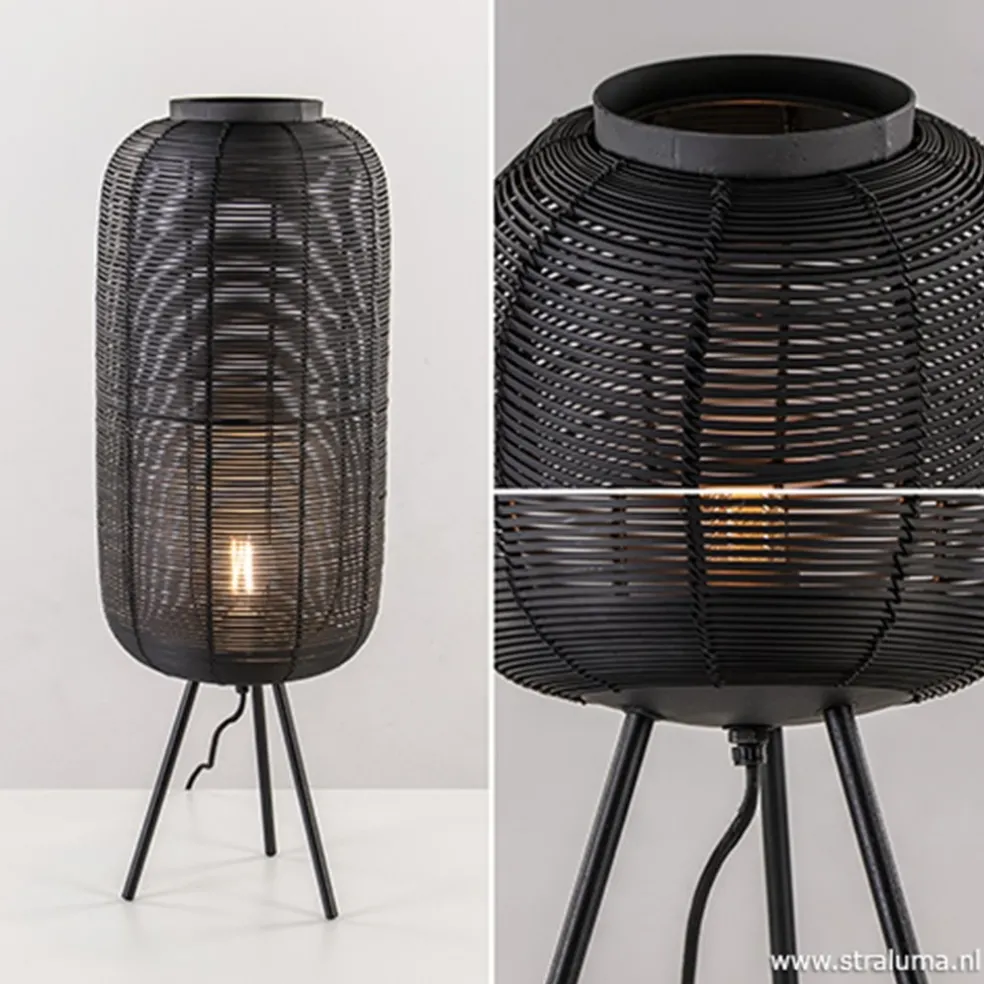 Store Straluma Tafellamp Tomek zwart draad 3-poot 70cm