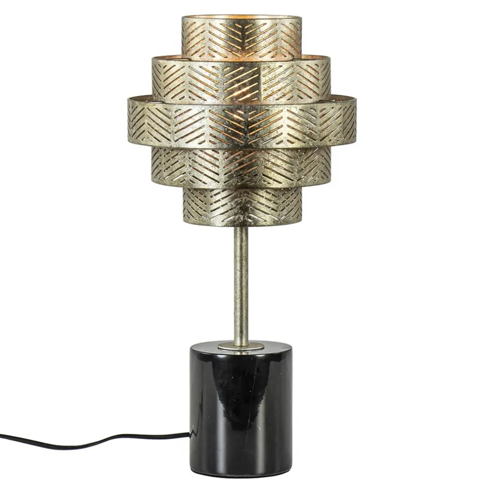 Cheap Straluma Tafellamp Vegas oud zilver/marmer zwart