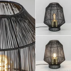 Clearance Straluma Tafellamp Vitora mat zwart met bronzen fitting
