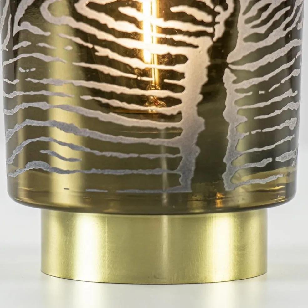 Discount Straluma Tafellamp Zebra grijs goud op batterijen Light & Living