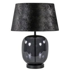 Sale Straluma Tafellamp zwart glas met ronde kap 40 cm