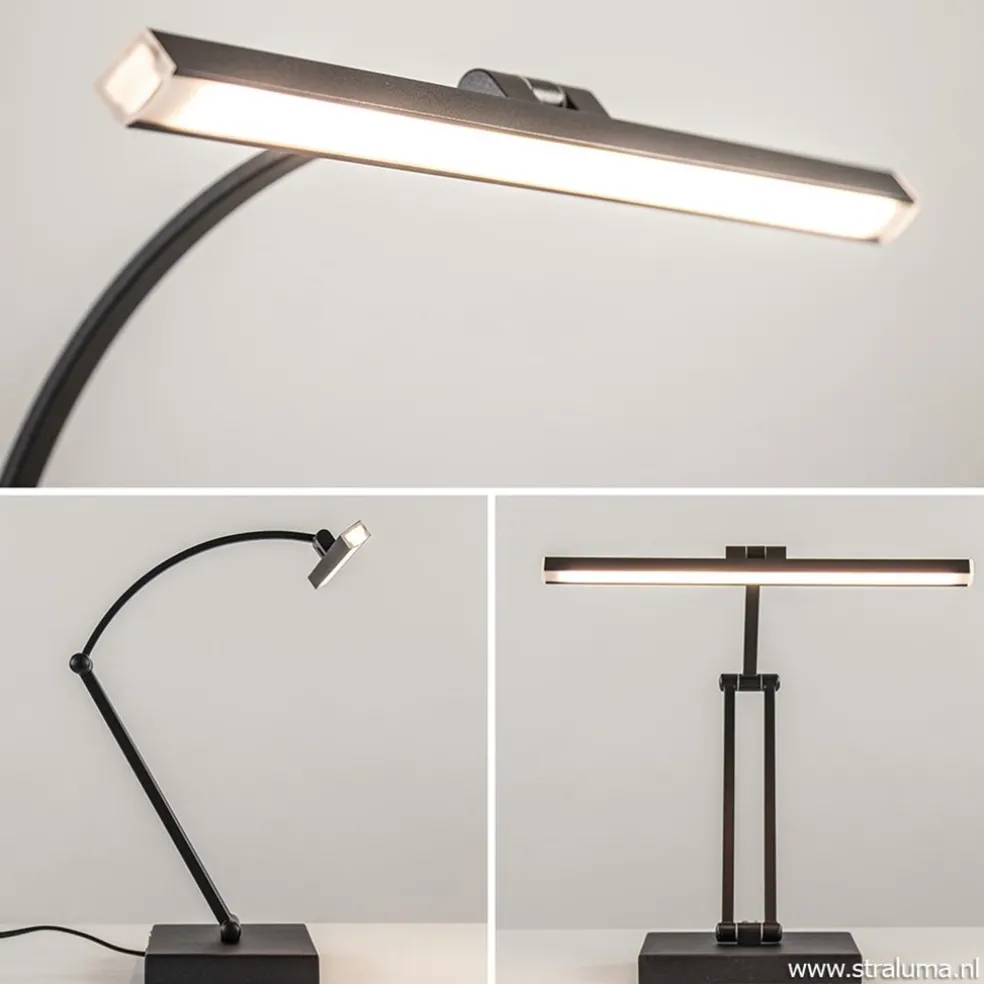 Outlet Straluma Tafellamp zwart "piano" model+touchdim.