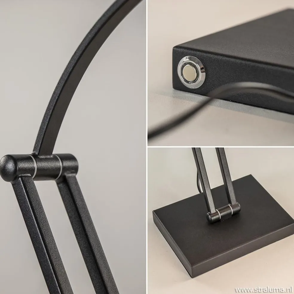 Outlet Straluma Tafellamp zwart "piano" model+touchdim.