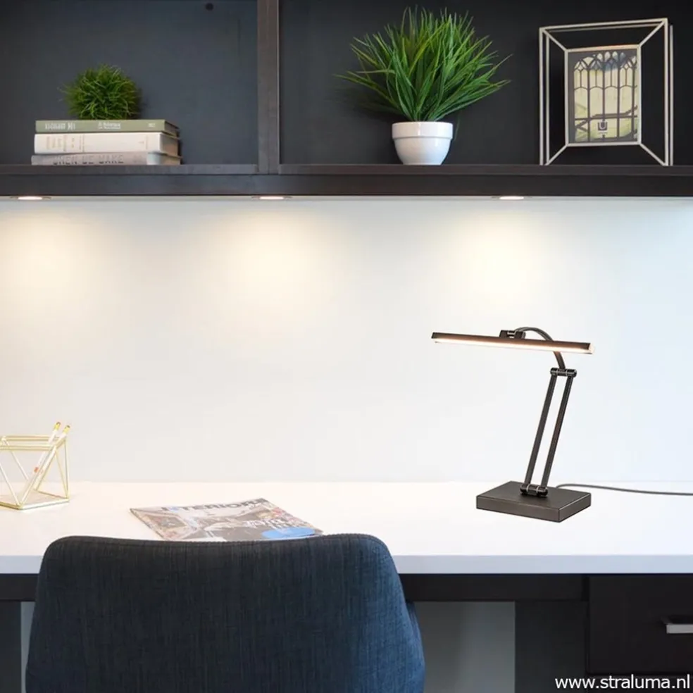 Outlet Straluma Tafellamp zwart "piano" model+touchdim.