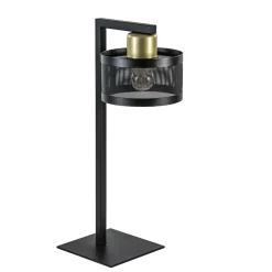 Shop Straluma Tafellamp zwart/goud met ronde kap