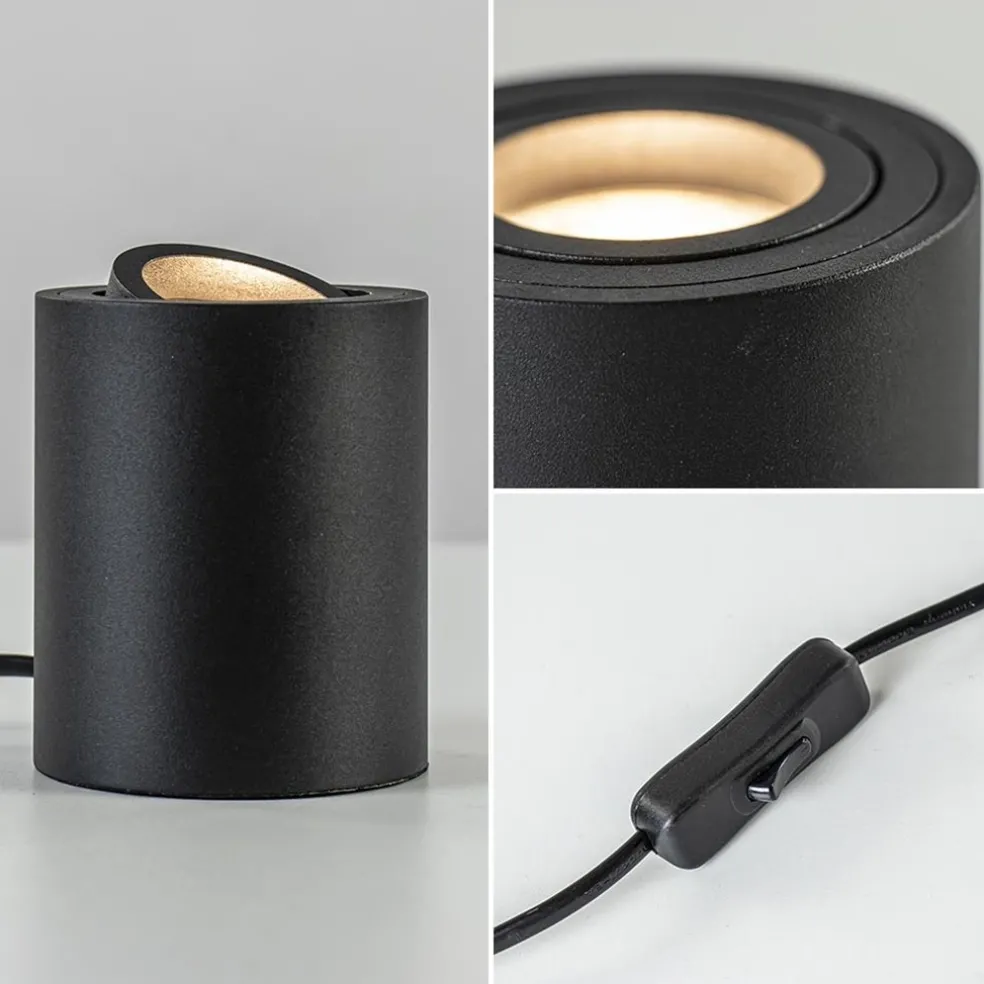 Outlet Straluma Tafelspot Rebel rond zwart gu10
