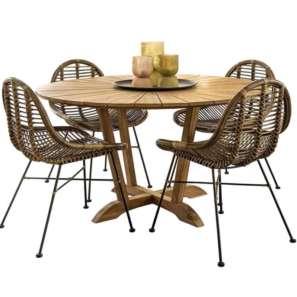 New Straluma Teak houten buitentafel rond 130 cm