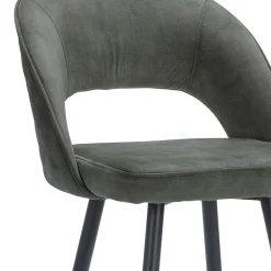 Fashion Straluma Trendy barkruk velours met zwart metalen poot