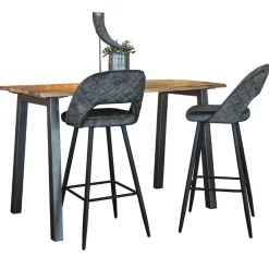 Fashion Straluma Trendy barkruk velours met zwart metalen poot