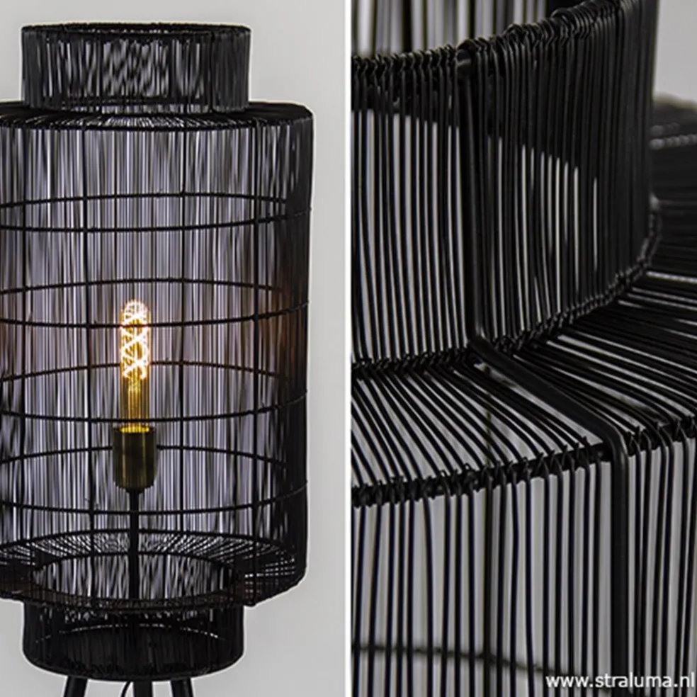 Fashion Straluma Trendy draad-vloerlamp Gruaro zwart