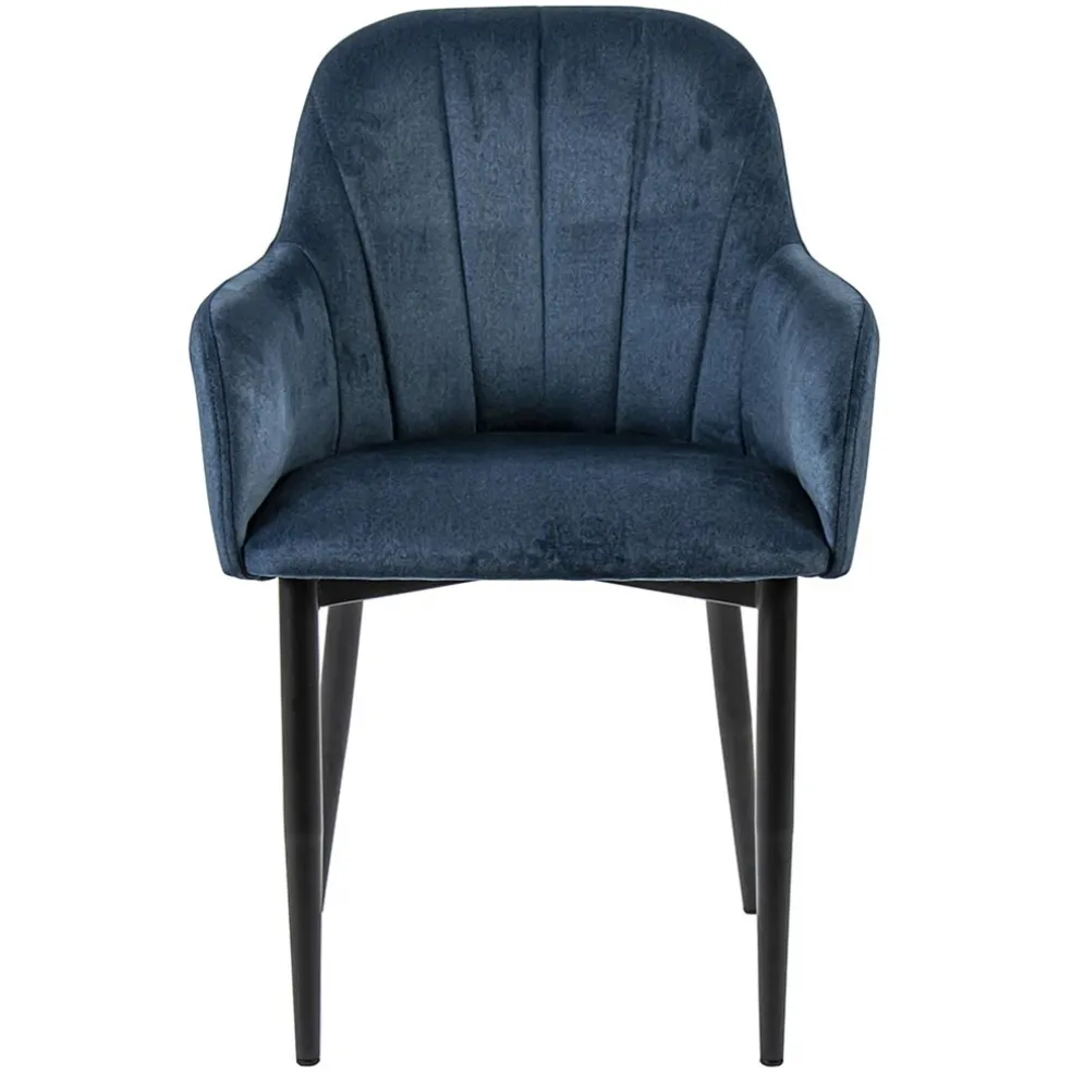 Hot Straluma Trendy eetkamerstoel blauw met armleuning