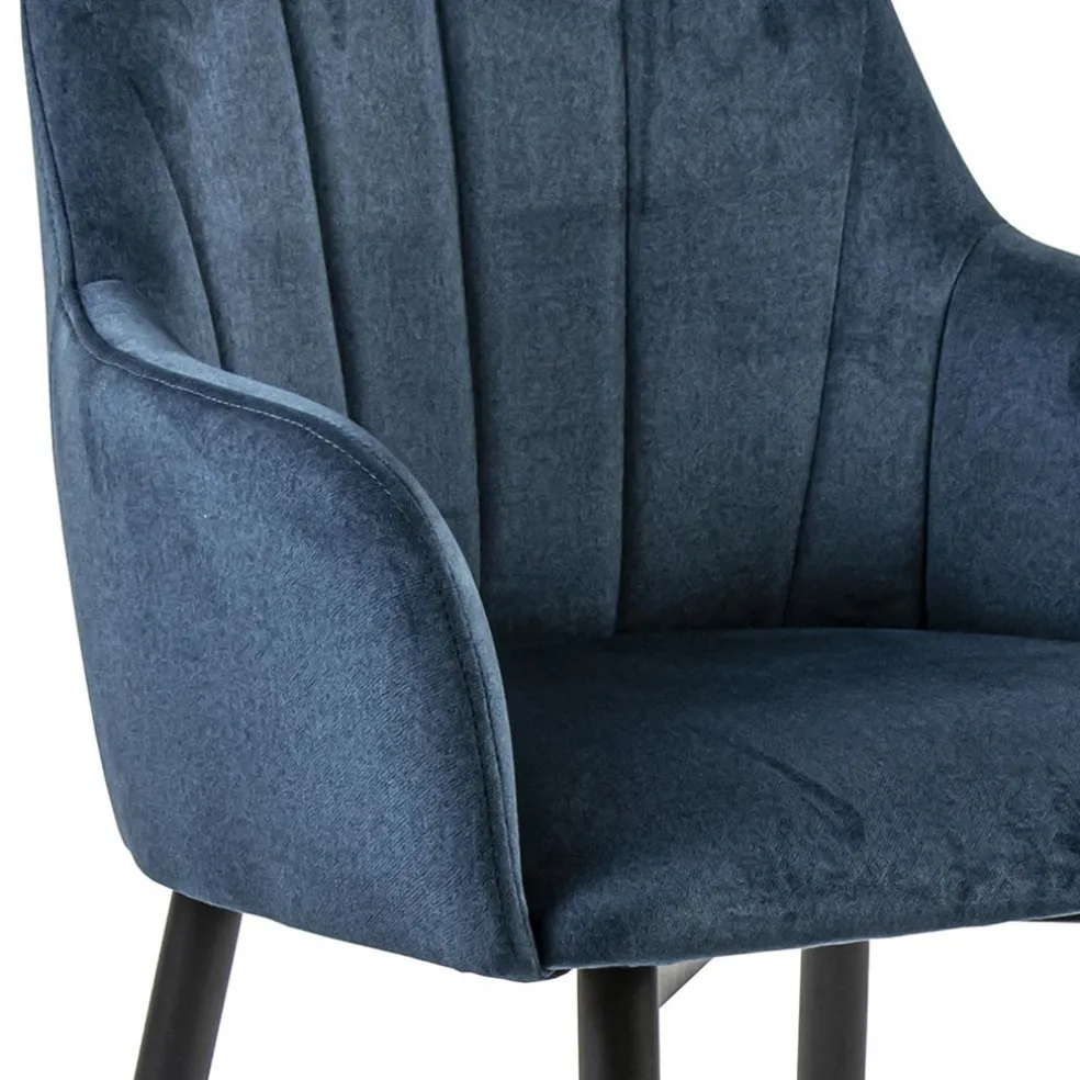 Hot Straluma Trendy eetkamerstoel blauw met armleuning