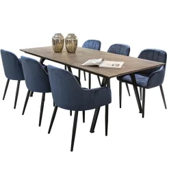 Hot Straluma Trendy eetkamerstoel blauw met armleuning