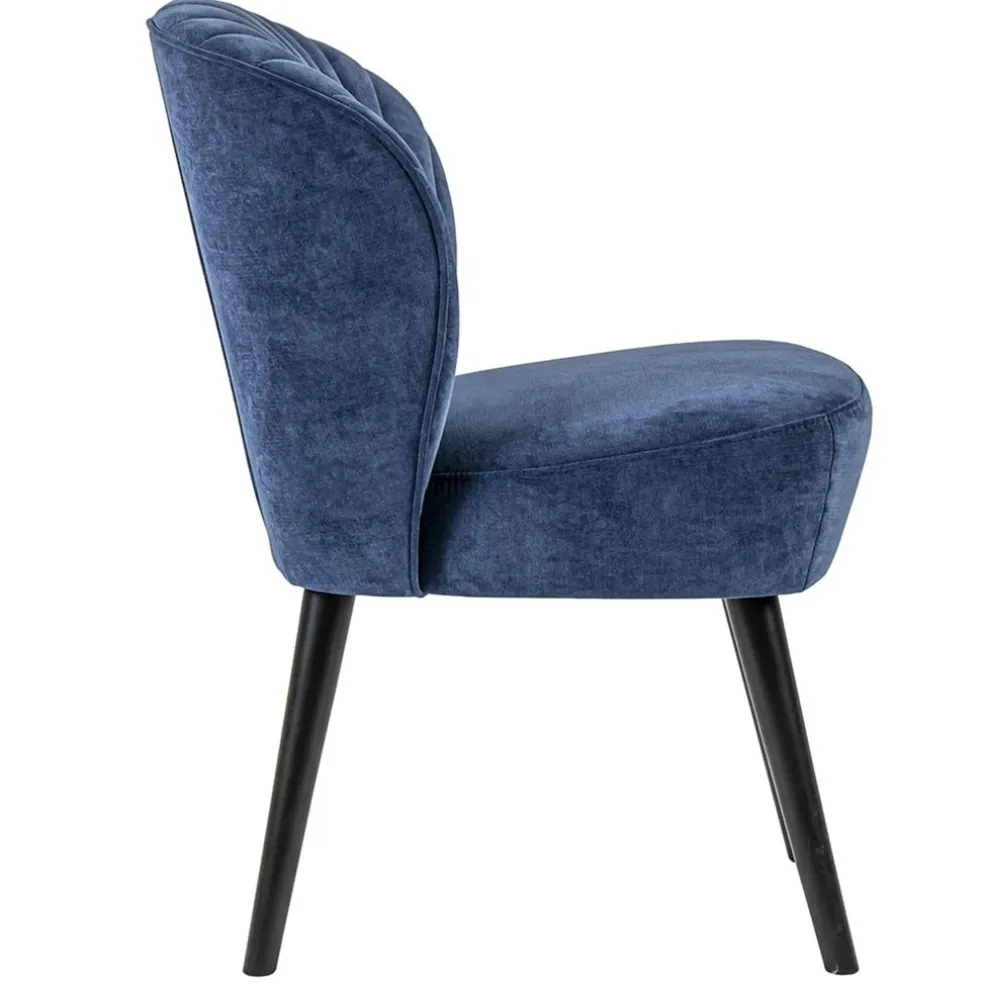 Discount Straluma Trendy eetkamerstoel blauw met zwarte houten poot