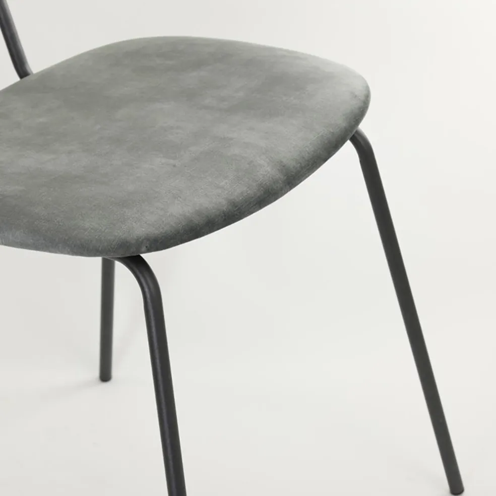 Hot Straluma Trendy eetkamerstoel Emma velvet grijs
