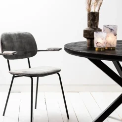Hot Straluma Trendy eetkamerstoel Emma velvet grijs