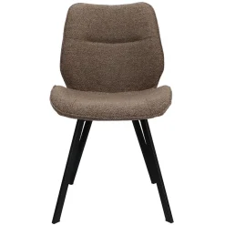 Shop Straluma Trendy eetkamerstoel stof bruin met zwarte poot