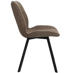 Shop Straluma Trendy eetkamerstoel stof bruin met zwarte poot