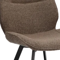 Shop Straluma Trendy eetkamerstoel stof bruin met zwarte poot