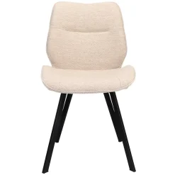 Cheap Straluma Trendy eetkamerstoel stof naturel met zwarte poot