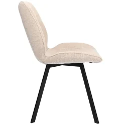 Cheap Straluma Trendy eetkamerstoel stof naturel met zwarte poot