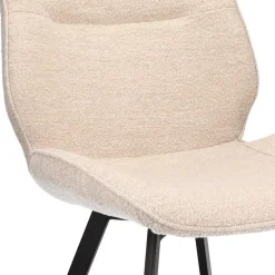 Cheap Straluma Trendy eetkamerstoel stof naturel met zwarte poot