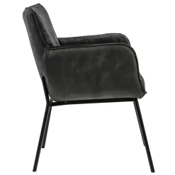 Best Sale Straluma Trendy eetkamerstoel velours antraciet met armleuning