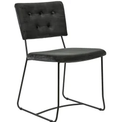 Shop Straluma Trendy eetkamerstoel velvet grijs met metalen poot