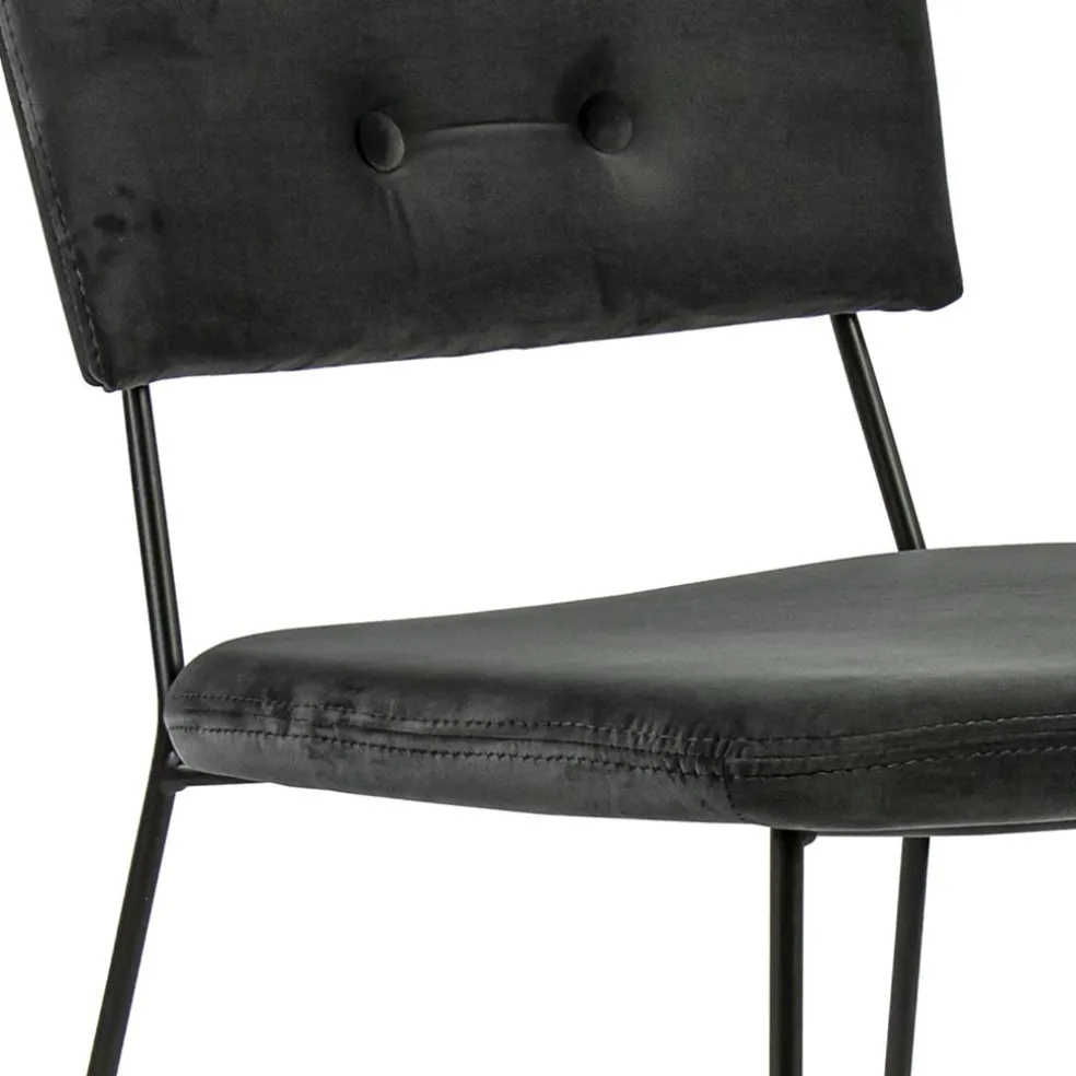 Shop Straluma Trendy eetkamerstoel velvet grijs met metalen poot